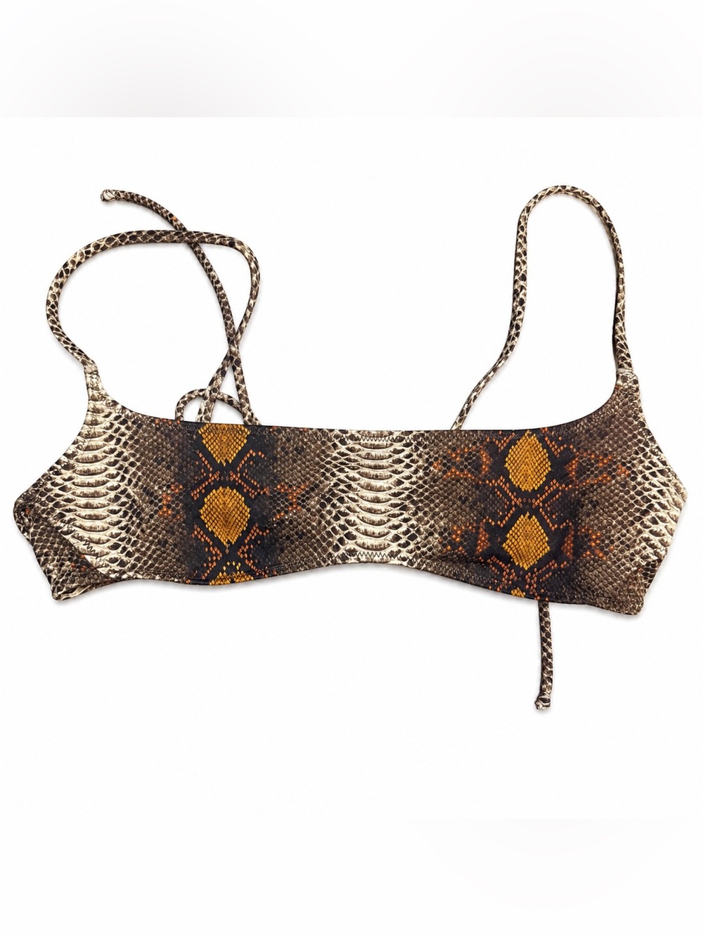 SKIMS Micro Scoop Bikini Top, Size XL, NWT, snake print